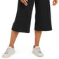 Ideology Women's Ribbed Culottes Pant Black Size Medium