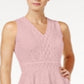 Charter Club Women's Lace Fit & Flare Dress Pink Size X-Large