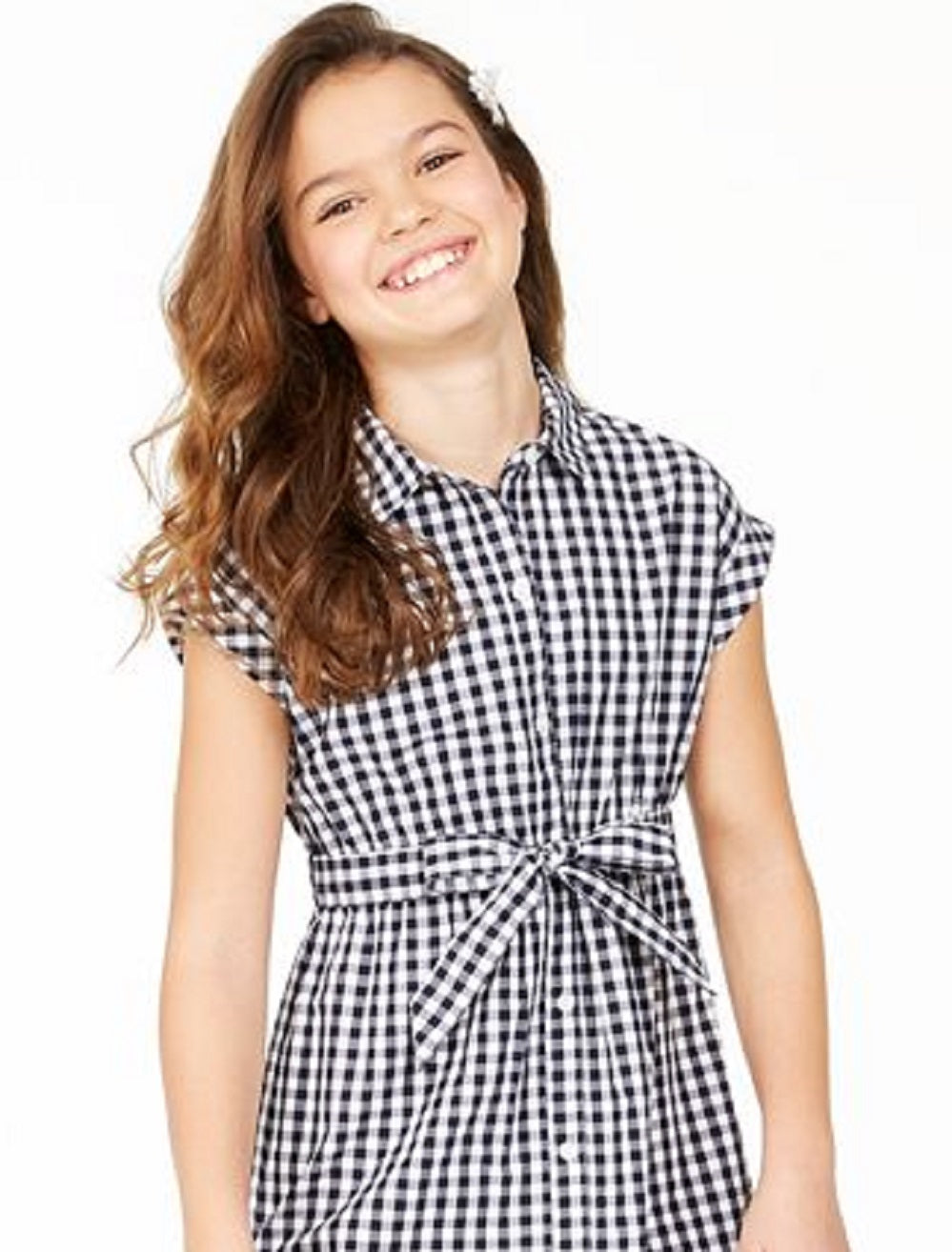 Charter Club Big Girl's Mommy & Me Gingham Dress White Size Medium