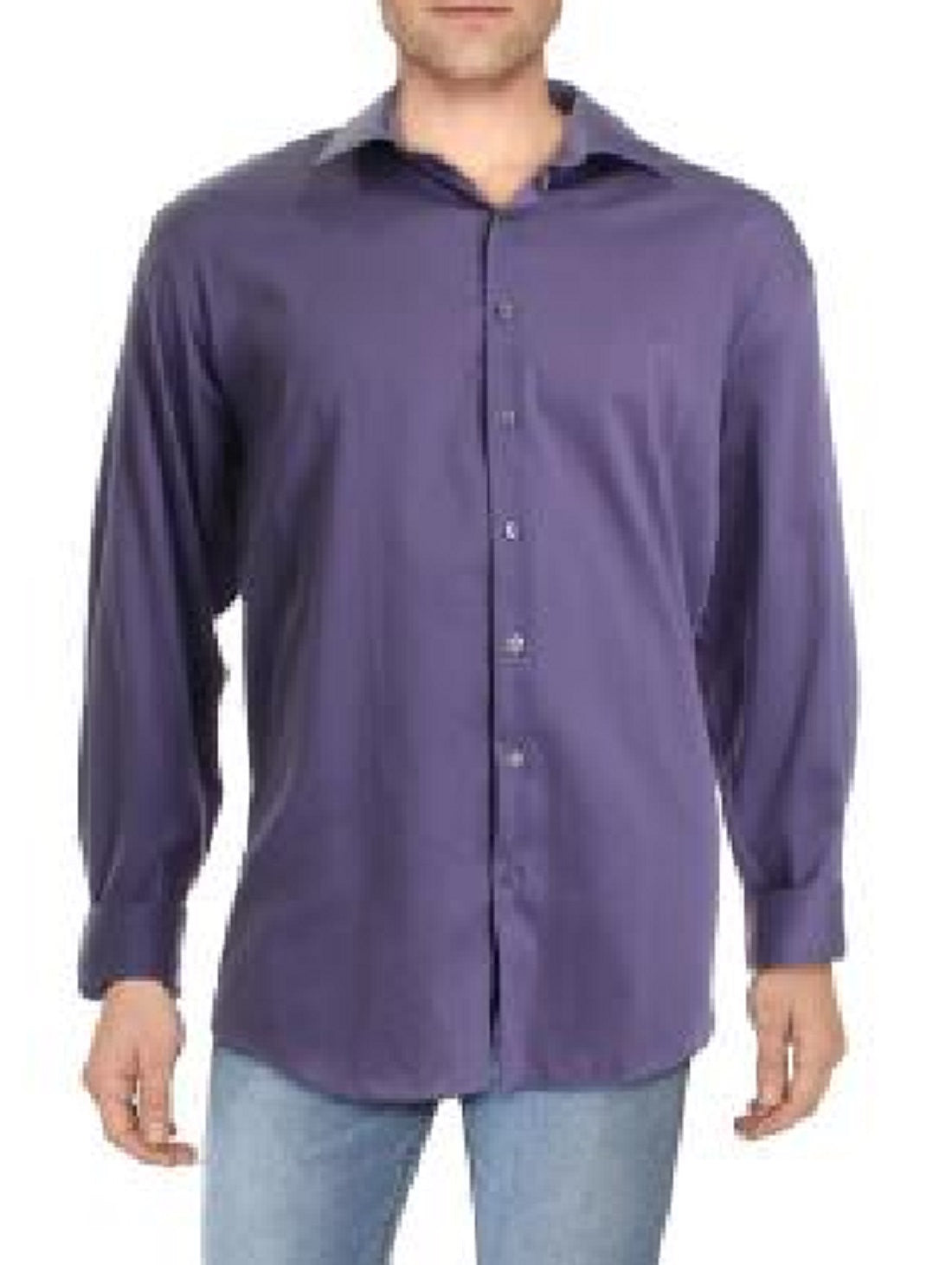 Alfani Men's Regular Fit Officewear Button Down Shirt Purple Size M-15-15.5-32/33