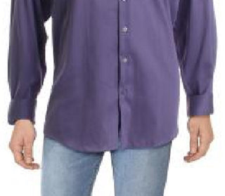 Alfani Men's Regular Fit Officewear Button Down Shirt Purple Size M-15-15.5-32/33