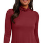 JM Collection Women's Solid Turtleneck Red Size Medium