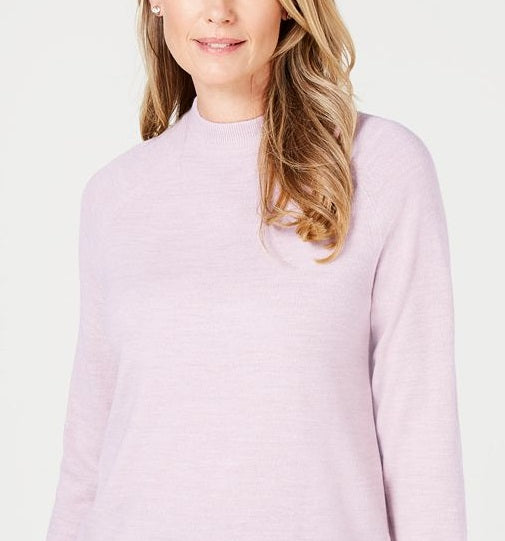 Karen Scott Women's Zip Back Mock Neck Sweater Purple Size XX-Large