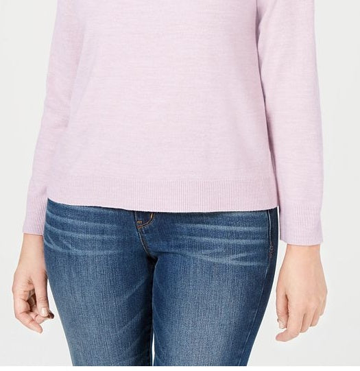 Karen Scott Women's Zip Back Mock Neck Sweater Purple Size XX-Large