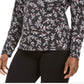 Karen Scott Women's Wheat Fields Printed Mock Neck Top Black Size Petite Medium