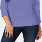 Karen Scott Women's Cotton Henley Top Purple Size X-Small