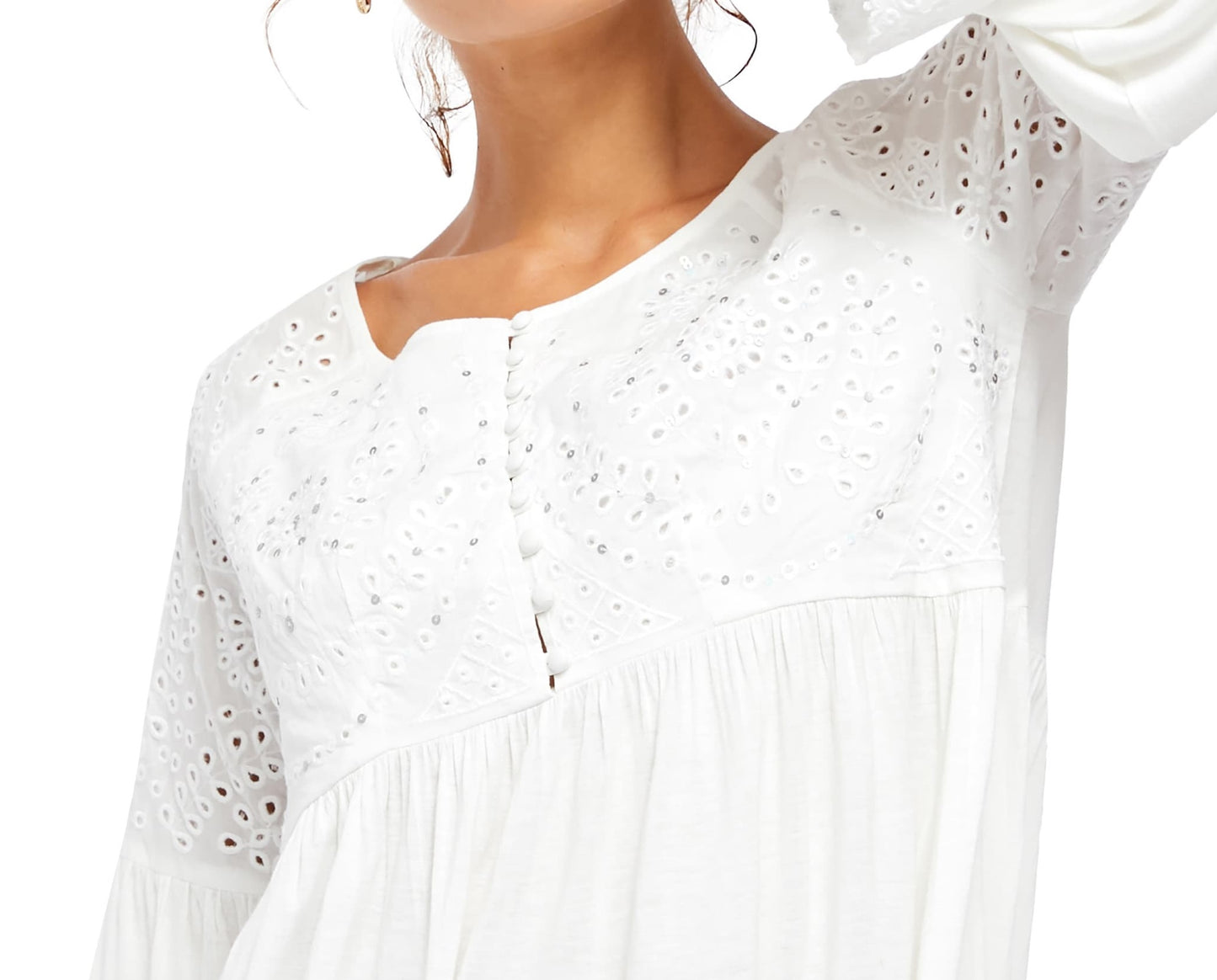 Free People Women's Sea of Love Top White Size Large