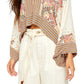 Free People Women's Cropped V Neck Pullover Top Brown Size Medium