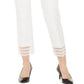 Alfani Women's Lace Hem Ankle Pants White Size 4 Petite