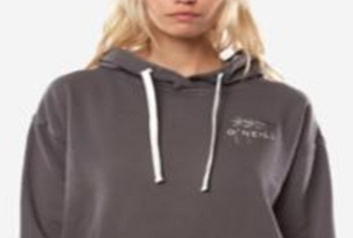 O'Neill Junior's Pismo Tropics Graphic Print Fleece Hoodie Gray Size Small