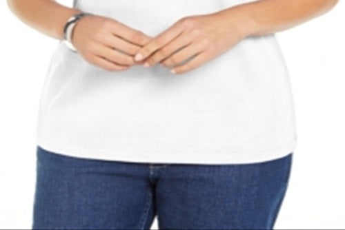 Karen Scott Women's Cotton Ring Top White Size Small