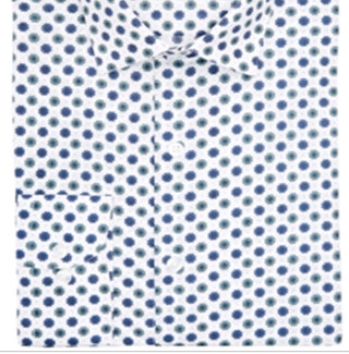 Bar III Men's Daisy Dot Slim Fit Collared Dress Shirt White Size L-16.5x34-35