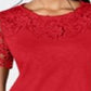 Charter Club Women's Cotton Embroidered T-Shirt Red Size Petite XL