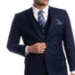 Azzuro Men's Slim Fit Notch Lapel Suit Blue Size 52R/46