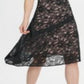 DKNY Women's Asymmetric Hem Lace Dress Black Size 14