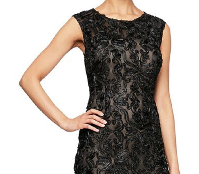 Alex Evenings Women's Sleeveless Full Length Fit Flare Formal Dress Black Size 8