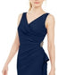 SL Fashions Women's Solid Sleeveless V Neck Full Length Sheath Formal Dress Blue Size 16
