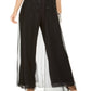 Adrianna Papell Women's Embellished Wide Leg Jumpsuit Black Size 14 Petite
