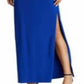 Ralph Lauren Women's Spaghetti Strap Full Length Fit Flare Evening Dress Blue Size 4