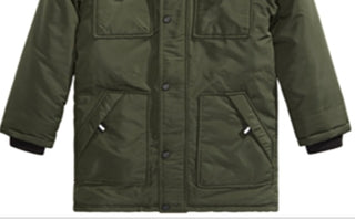 Michael Kors Big Boy's Faux Fur Trim Hooded Snorkel Jacket Green Size 18/20