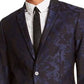 INC International Concepts Men's Big & Tall Stretch Jacquard Floral Blazer Blue Size 4XLT