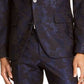 INC International Concepts Men's Big & Tall Stretch Jacquard Floral Blazer Blue Size 4XLT