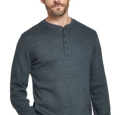 Weatherproof Vintage Men's Waffle Knit Henley Green Size XXL