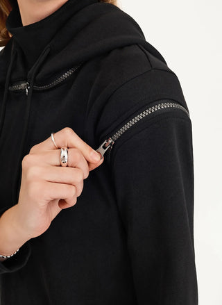 DKNY Women's  Long Sleeve Hoodie Sweater Black Size Medium