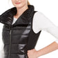 Calvin Klein Women's Funnel Neck Quilted Outerwear Vest Black Size Small