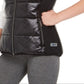 Calvin Klein Women's Funnel Neck Quilted Outerwear Vest Black Size Small