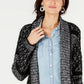 Style & Co Women's Printed Shawl Collar Cardigan Black Size Small