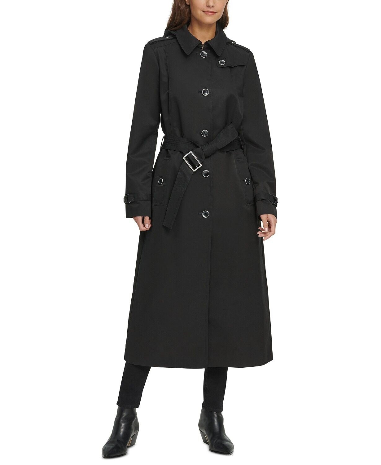 DKNY Women's  Trench Coat Black Size 12