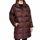 Eileen Fisher Women's Funnel Neck Down Coat Brown Size Petite Large