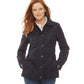 Ralph Lauren Women's Quilted Faux Leather Trim Coat Black Size 2XL
