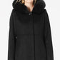 Forecaster Women's Fox Fur Trim Hooded Maxi Coat Black Size 16