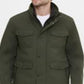 Kenneth Cole New York Men's Melange Textured Utility Jacket Green Size Medium