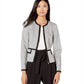 Calvin Klein Women's Piped Zip-Front Jacket - Black Multi Gray Size 0