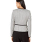 Calvin Klein Women's Piped Zip-Front Jacket - Black Multi Gray Size 0
