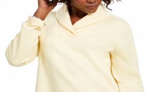 Karen Scott Women's Long Sleeve Shawl Collar Sweater Yellow Size X-Small