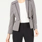Le Suit Petite Birdseye One-Button Pant Suit Black Size 10 P