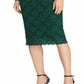 Ralph Lauren Women's Embroidered Lace Long Sleeve Jewel Neck Above the Knee Sheath Wear to Work Dress Green Size 18