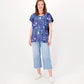 Inc Plus Mixed-Media Dolman-Sleeve Top Navy Size 1X