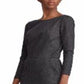 Ralph Lauren Women's Houndstooth Structu Sheath Dress Gray Size 16