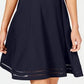 Calvin Klein Women's Sleeveless Jewel Neck Above the Knee Fit Flare Cocktail Dress Blue Size 8 Petite