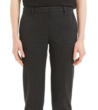 Theory Women's Knit Twill Houndstooth Trouser Pants Black Size 2