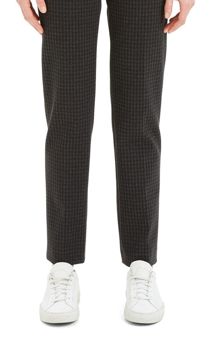 Theory Women's Knit Twill Houndstooth Trouser Pants Black Size 2