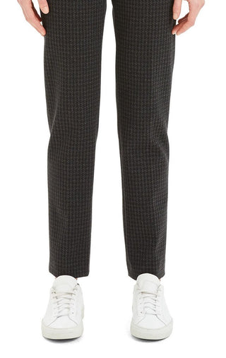 Theory Women's Knit Twill Houndstooth Trouser Pants Black Size 2
