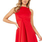 Quiz Women's Stretch Halter MIDI Evening Hi Lo Dress Red Size 4