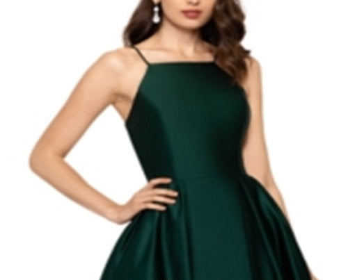 Betsy & Adam Women's Satin Ball Gown Green Size 8