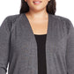 Vince Camuto Women's Studded Shoulder Long Cardigan Gray Size 1X